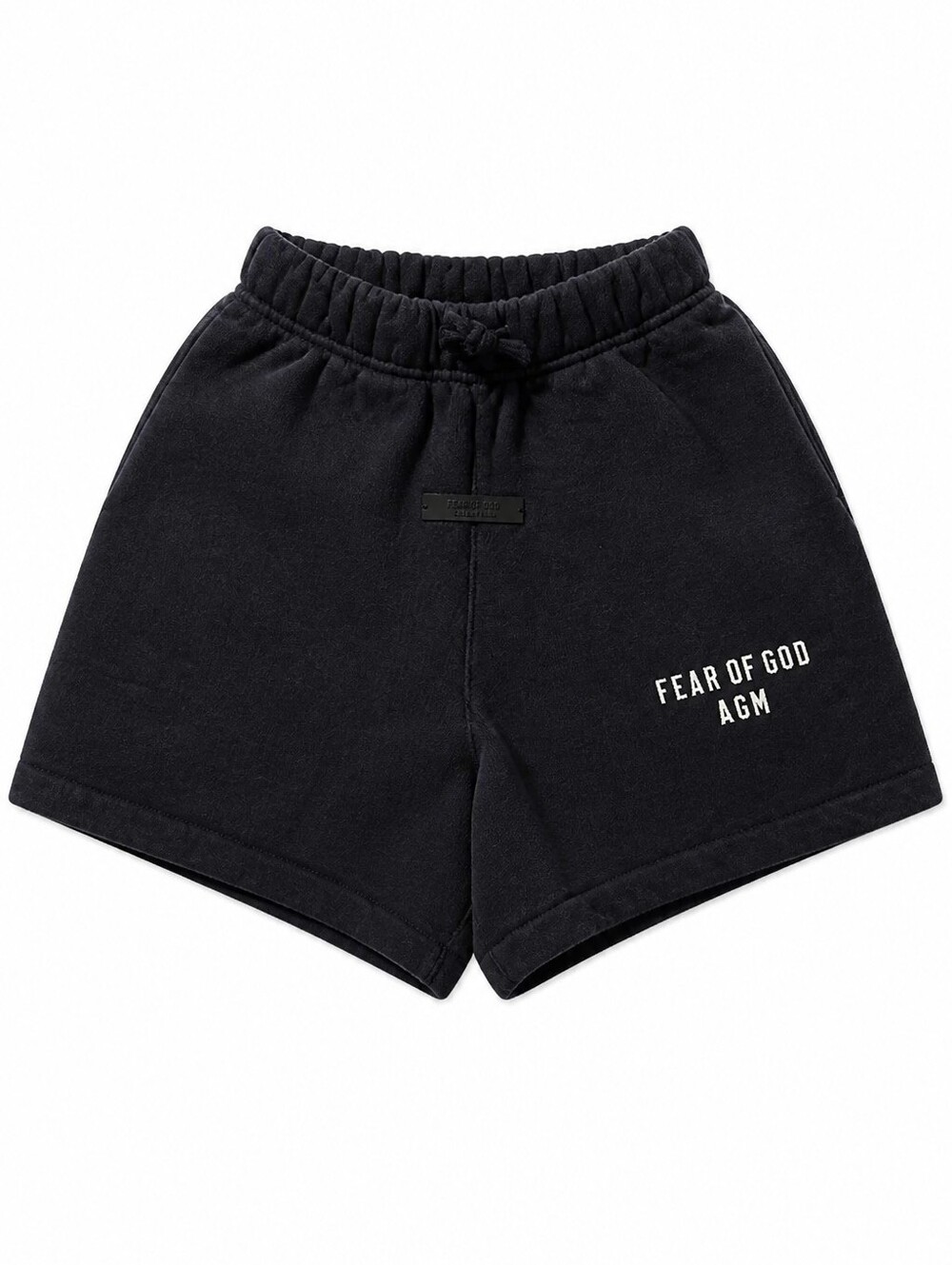 NWT Fear Of God Essentials Kid Heavy Fleece Soccer Black Shorts Sz 6-7